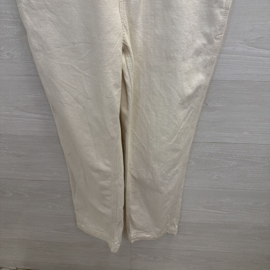 We The Free White Denim Overalls 26