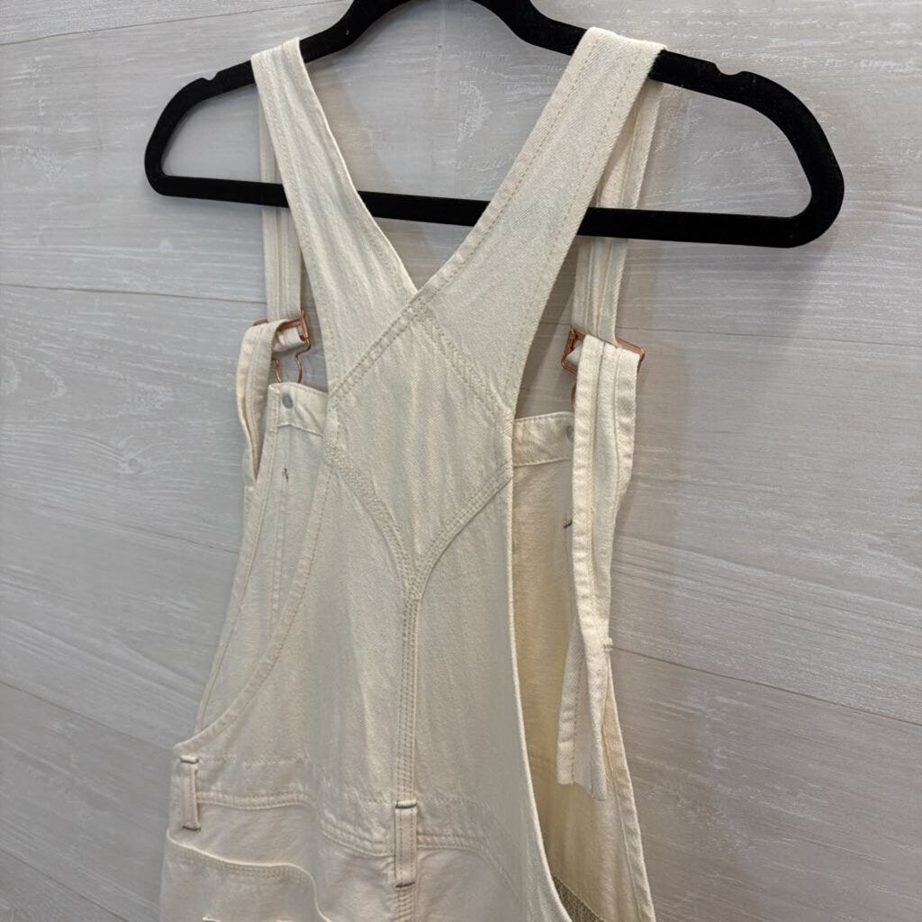 We The Free White Denim Overalls 26