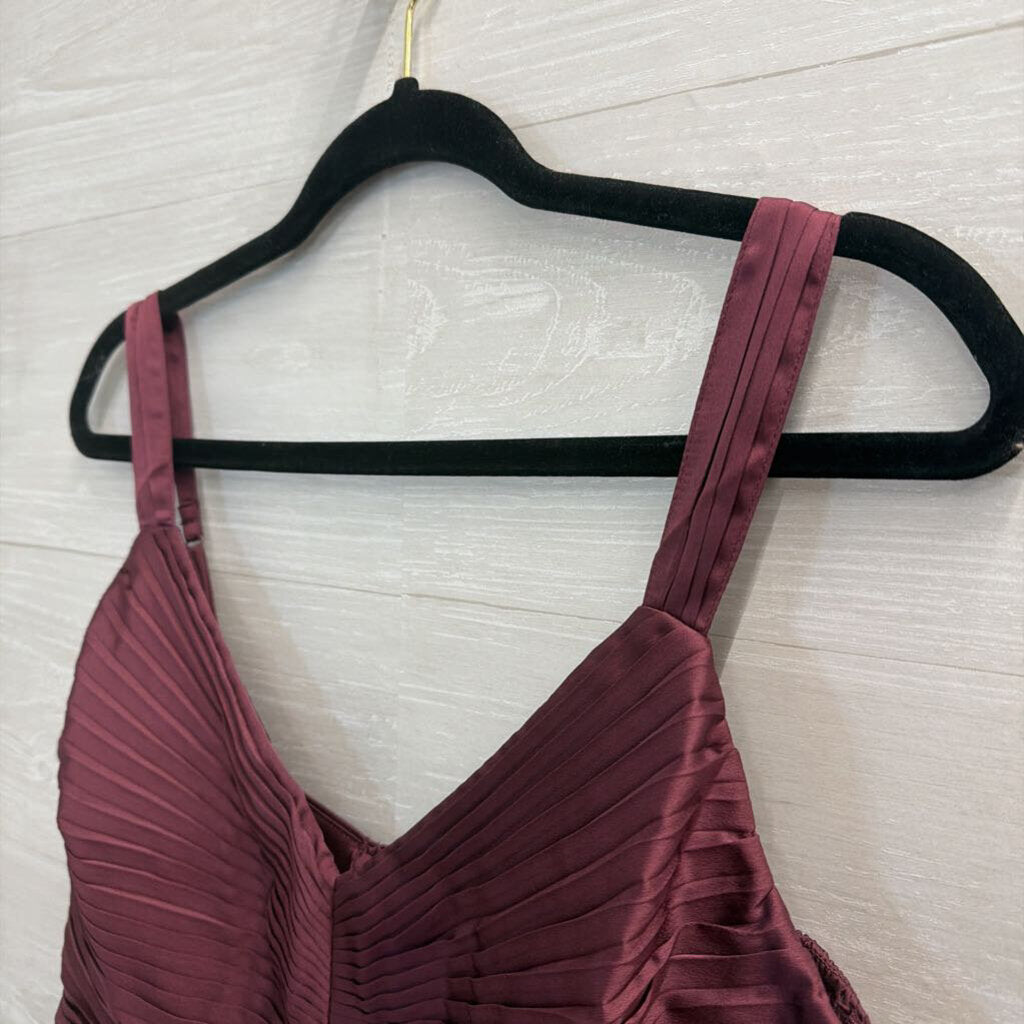 Abercrombie and Fitch Purple Cropped Silky Pleated Top Large
