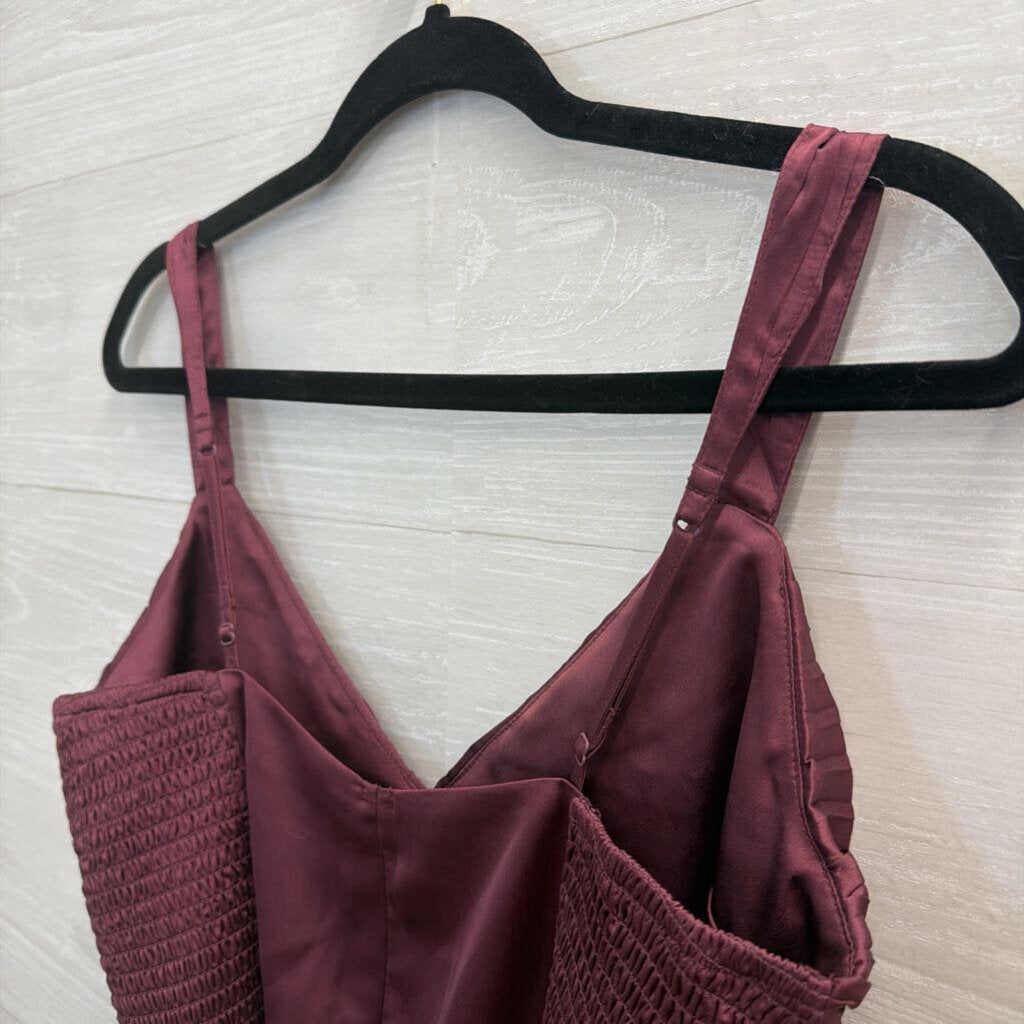 Abercrombie and Fitch Purple Cropped Silky Pleated Top Large