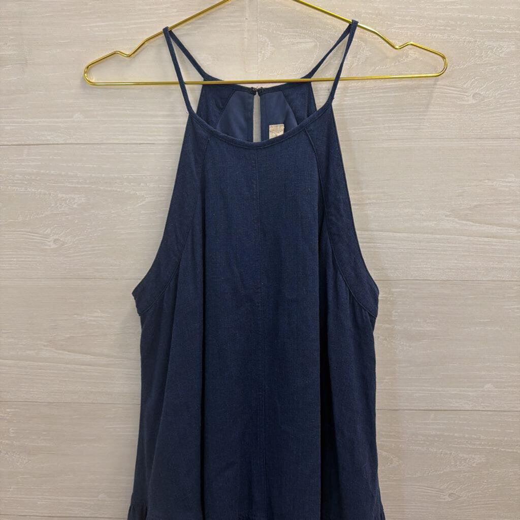 Altar'd State Blue Sleeveless Ruffle Hem Dress Medium