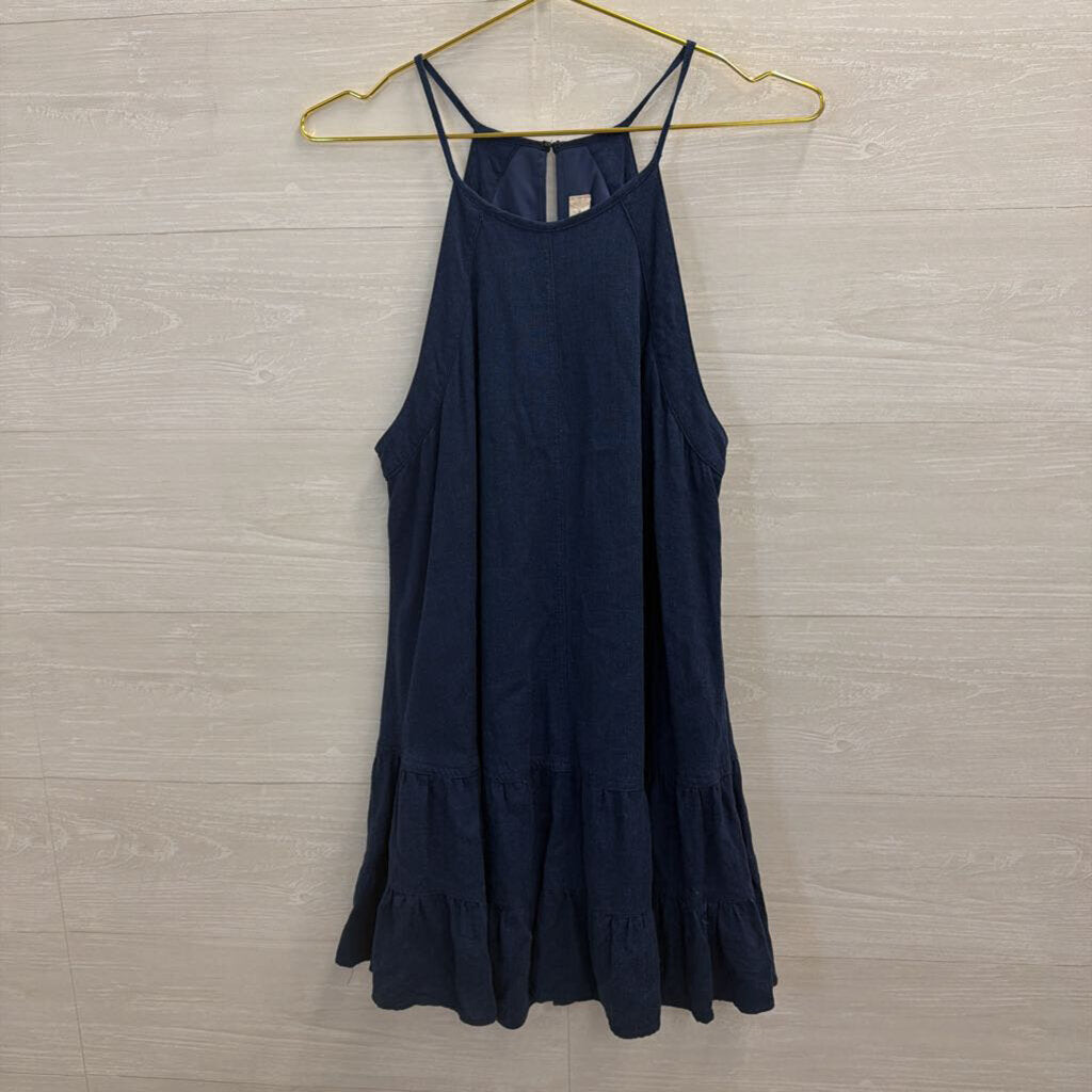 Altar'd State Blue Sleeveless Ruffle Hem Dress Medium