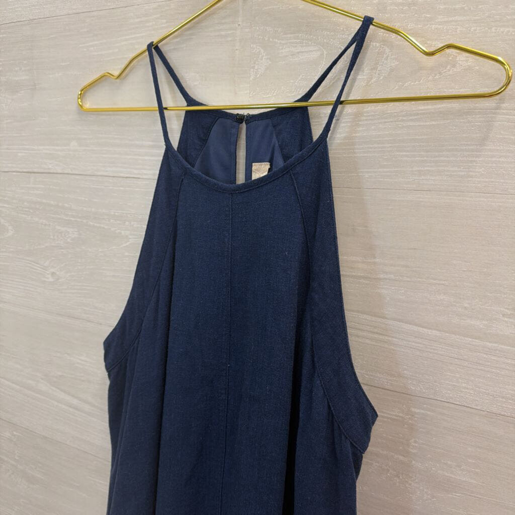Altar'd State Blue Sleeveless Ruffle Hem Dress Medium