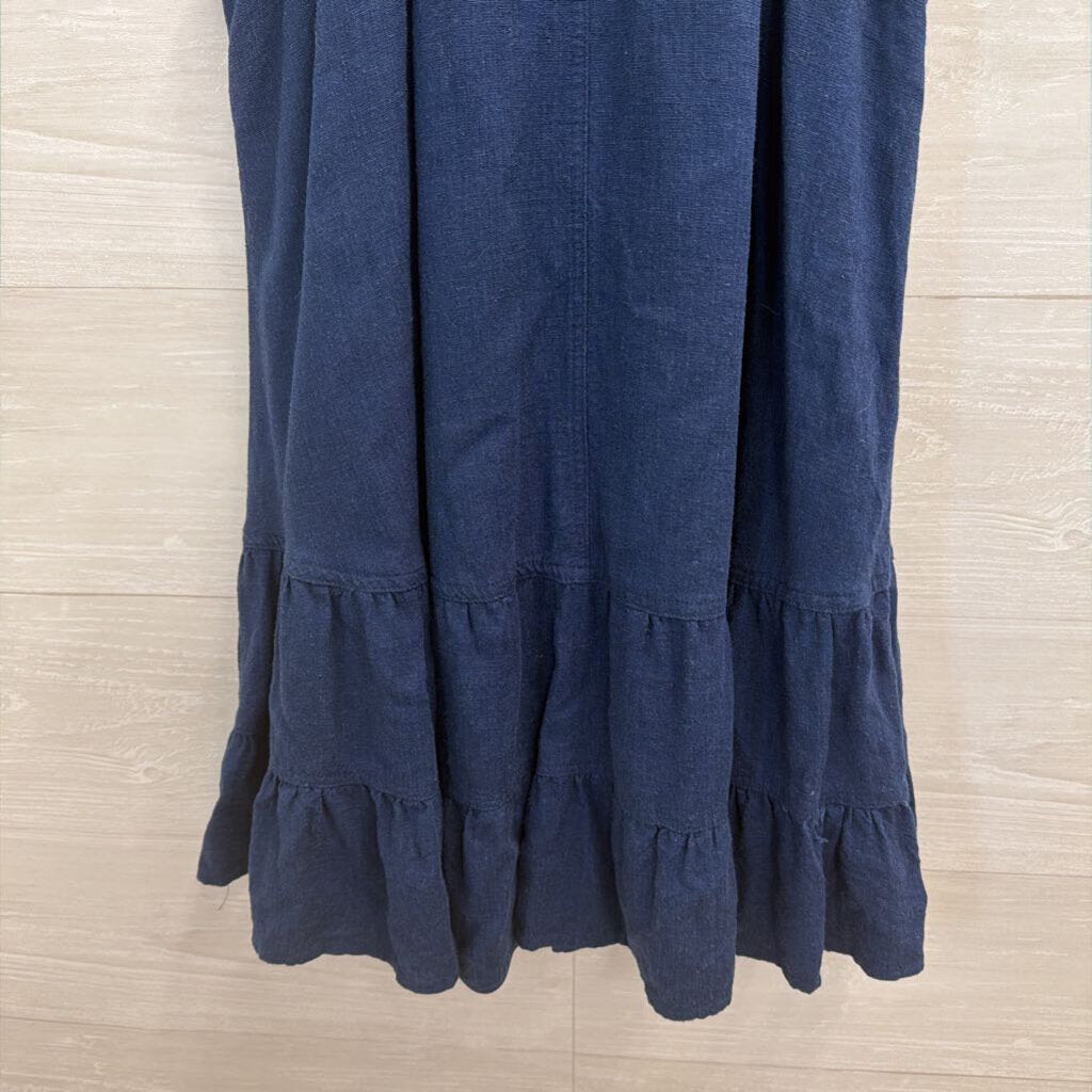 Altar'd State Blue Sleeveless Ruffle Hem Dress Medium