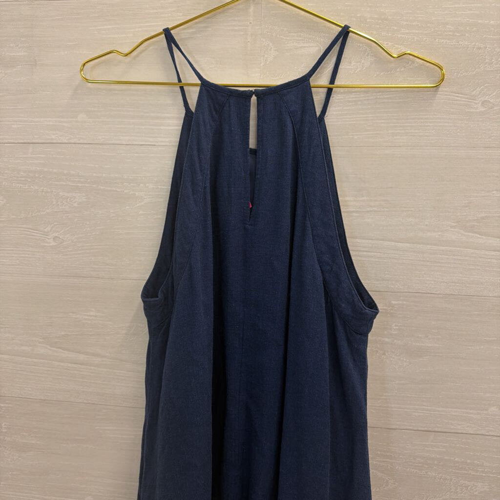 Altar'd State Blue Sleeveless Ruffle Hem Dress Medium