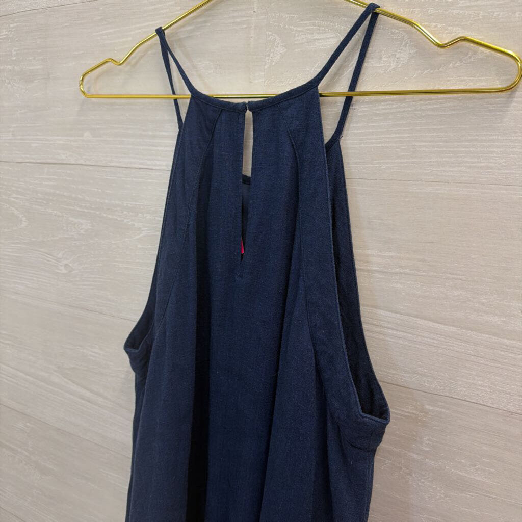 Altar'd State Blue Sleeveless Ruffle Hem Dress Medium