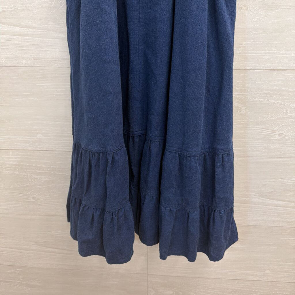 Altar'd State Blue Sleeveless Ruffle Hem Dress Medium