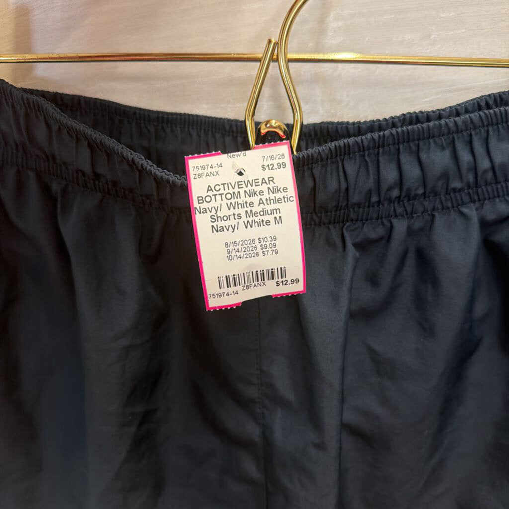 Nike Navy/ White Athletic Shorts Medium