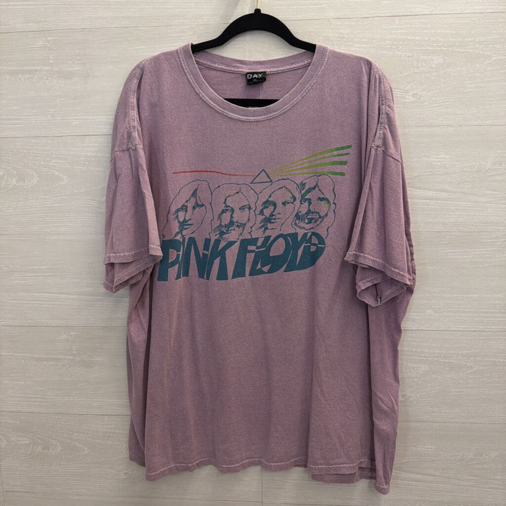 Day Purple Pink Floyd Short Sleeve Graphic Tee One Size