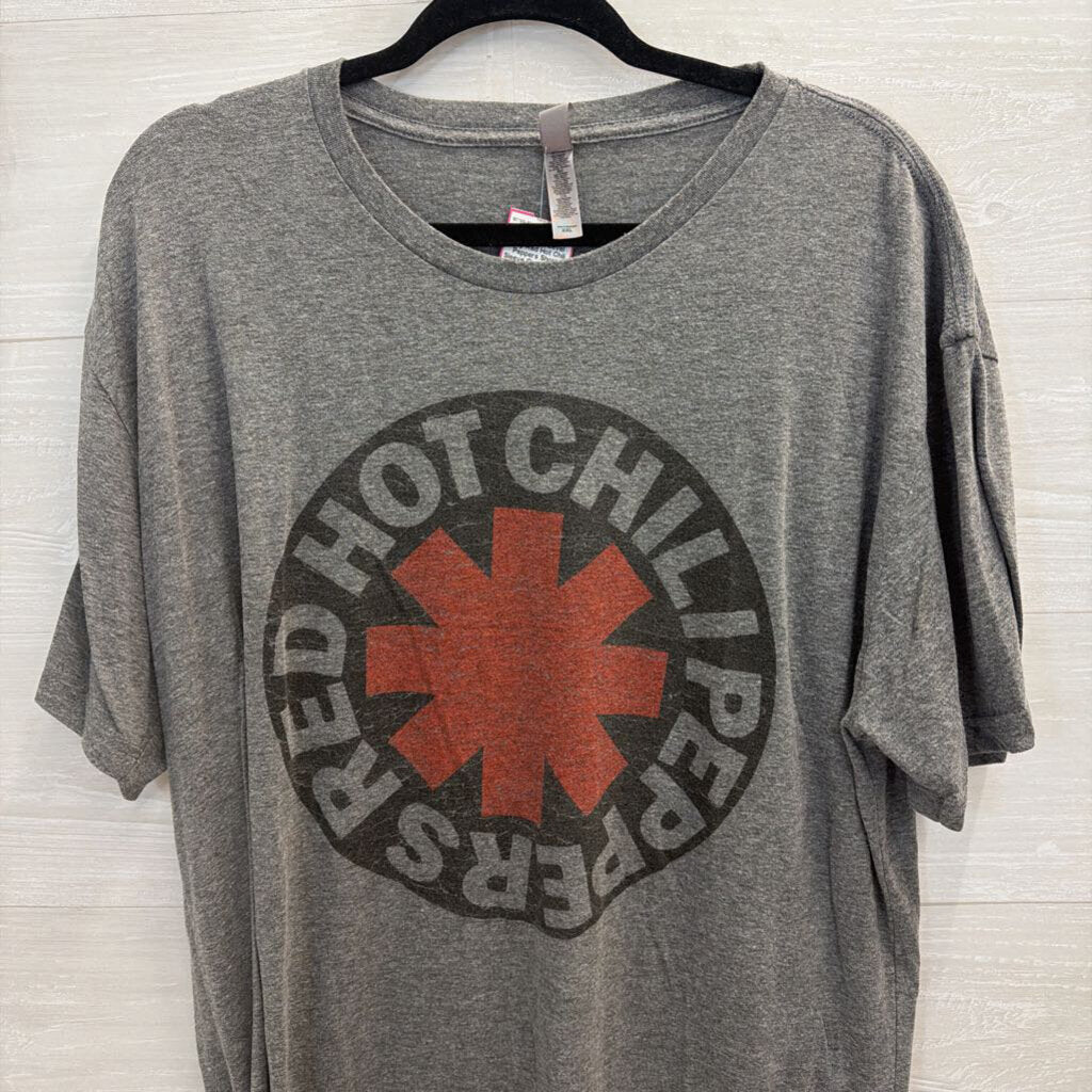 Grey Red Hot Chili Peppers Short Sleeve Graphic Tee XXL