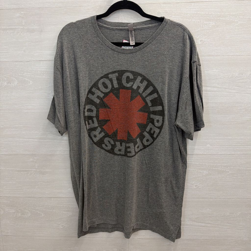 Grey Red Hot Chili Peppers Short Sleeve Graphic Tee XXL