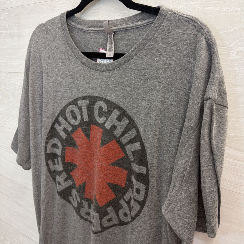 Grey Red Hot Chili Peppers Short Sleeve Graphic Tee XXL