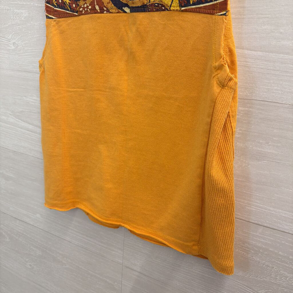 We The Free Orange V Neck Tank Top Medium