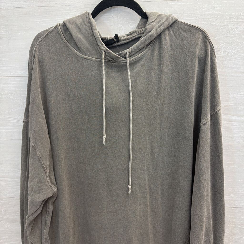 Out From Under Grey Oversized Long Sleeve Hooded Top Medium