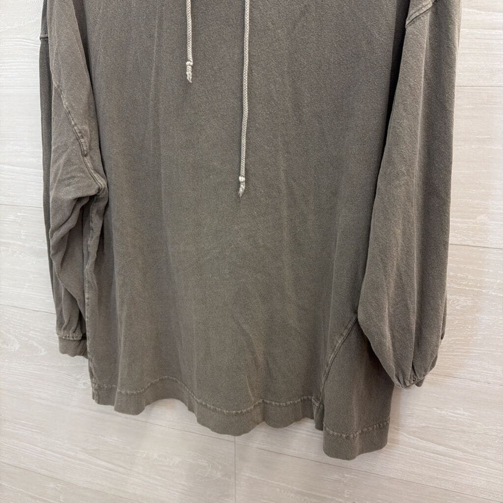 Out From Under Grey Oversized Long Sleeve Hooded Top Medium