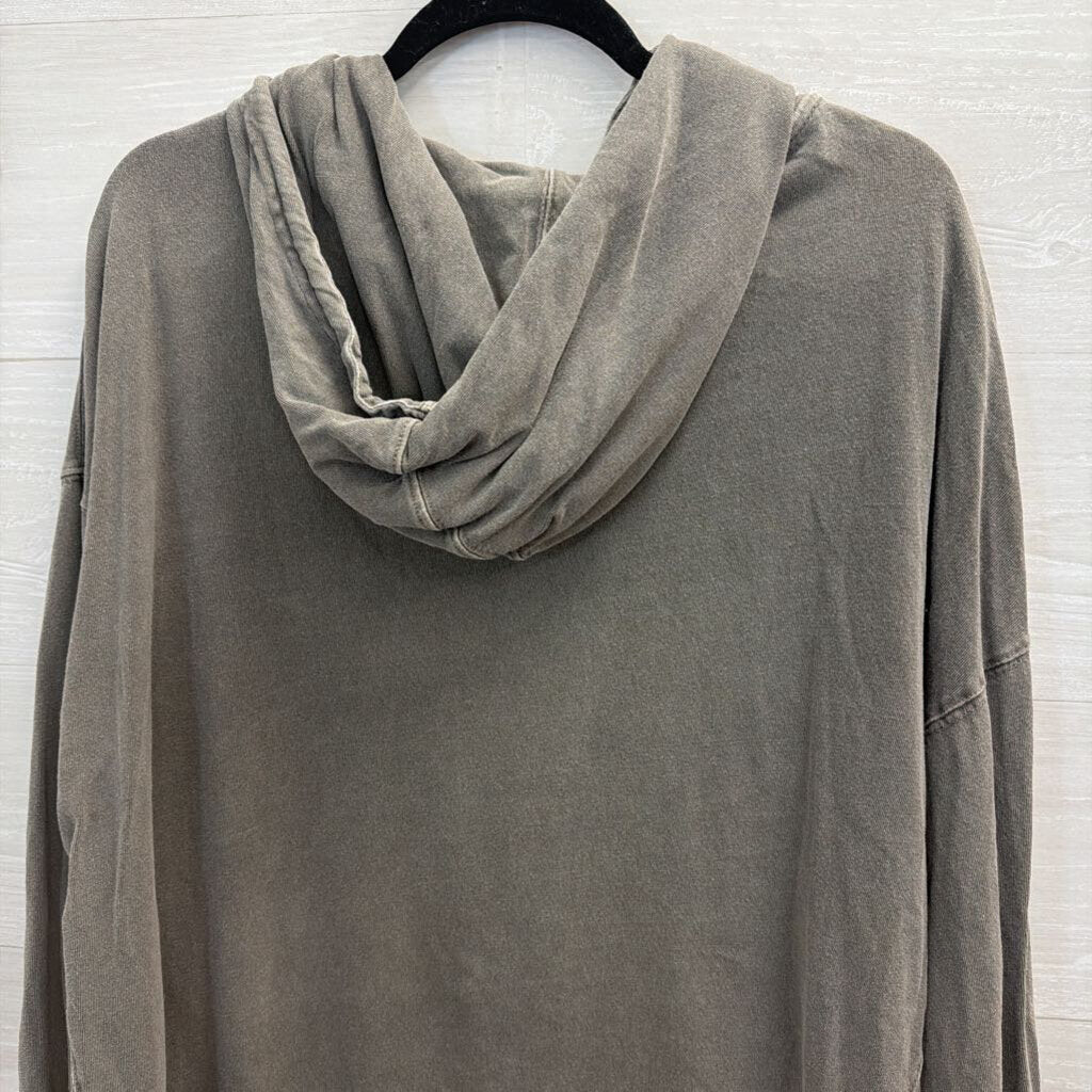 Out From Under Grey Oversized Long Sleeve Hooded Top Medium