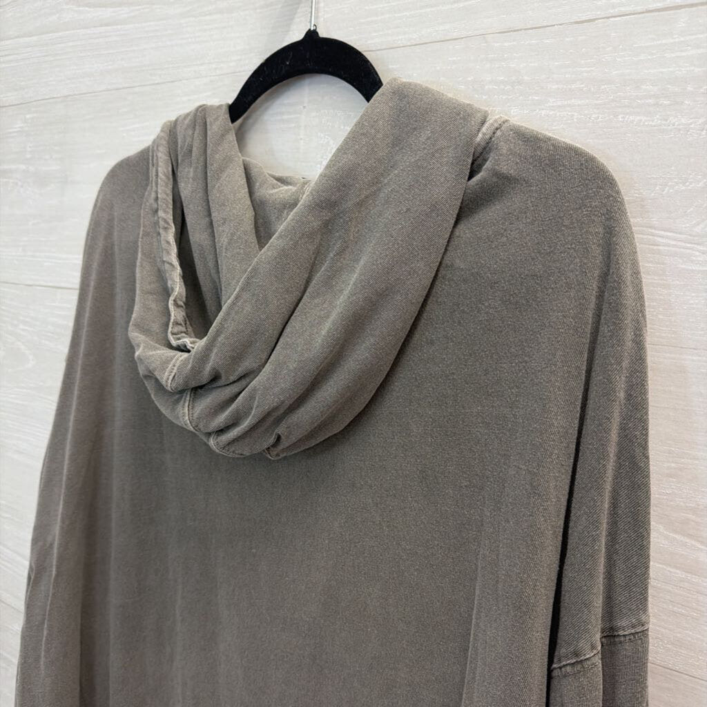 Out From Under Grey Oversized Long Sleeve Hooded Top Medium
