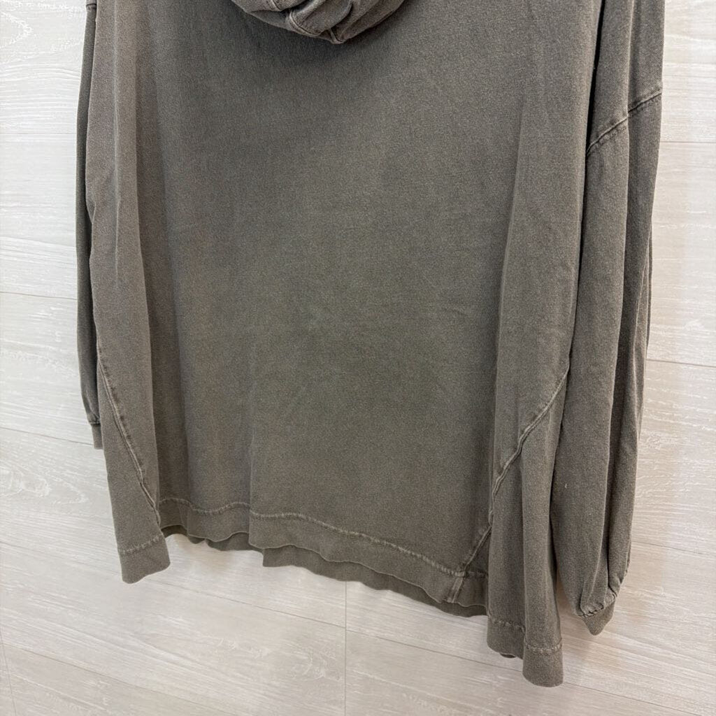 Out From Under Grey Oversized Long Sleeve Hooded Top Medium