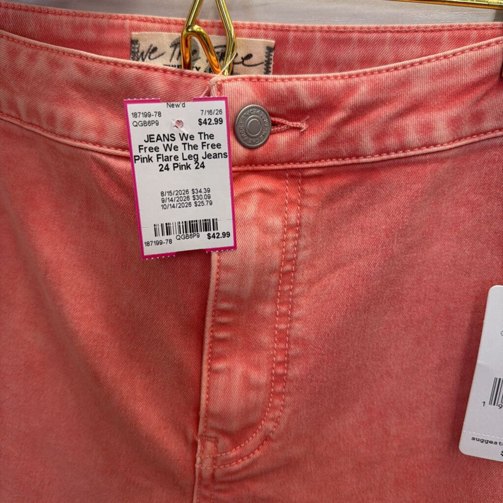 We The Free Pink Flare Leg Jeans 24