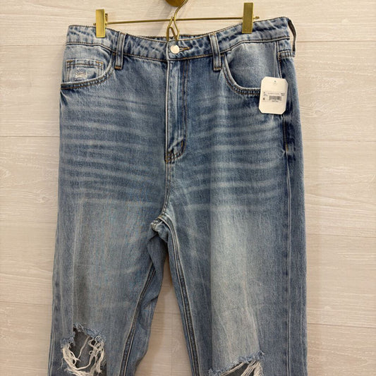 Altar'd State Light Wash Wide Leg Distressed Jeans 30