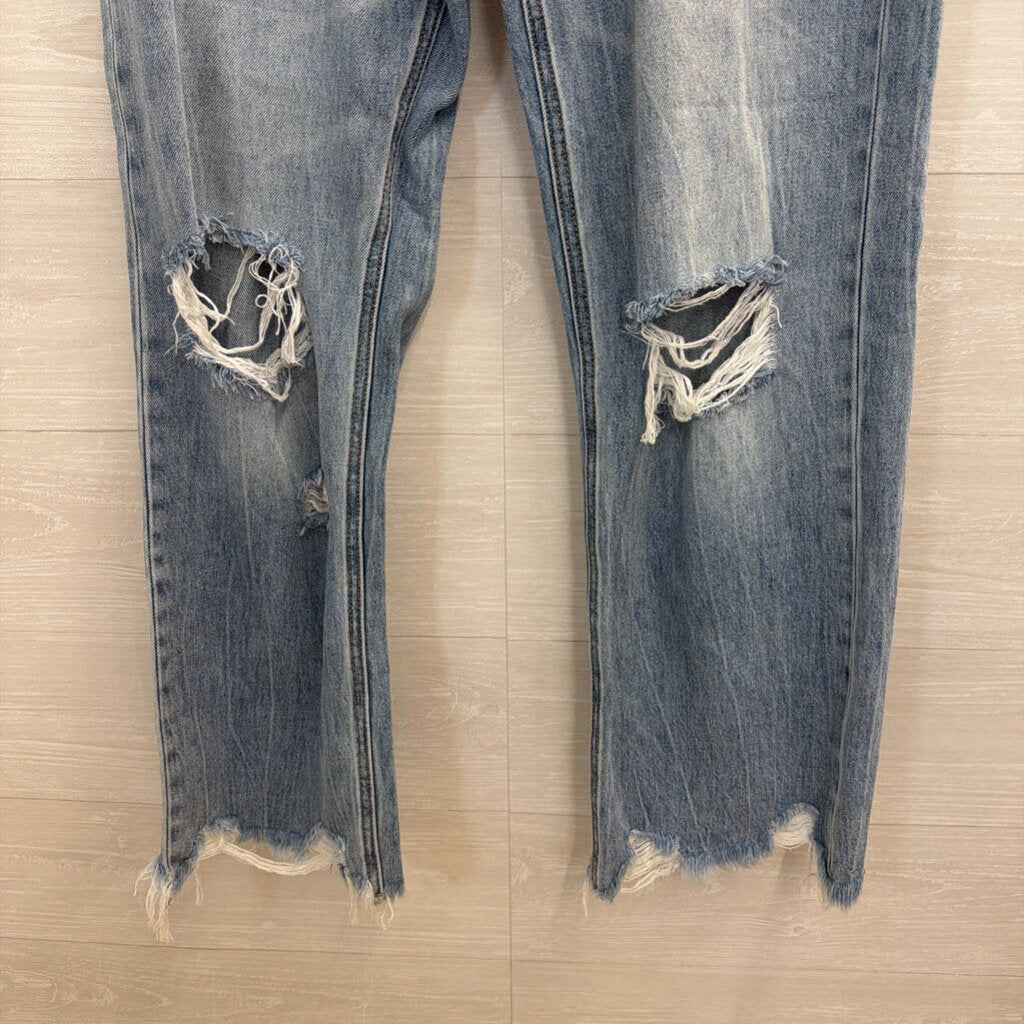 Altar'd State Light Wash Wide Leg Distressed Jeans 30