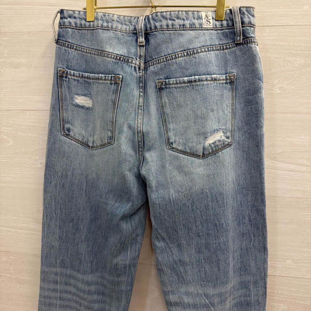 Altar'd State Light Wash Wide Leg Distressed Jeans 30