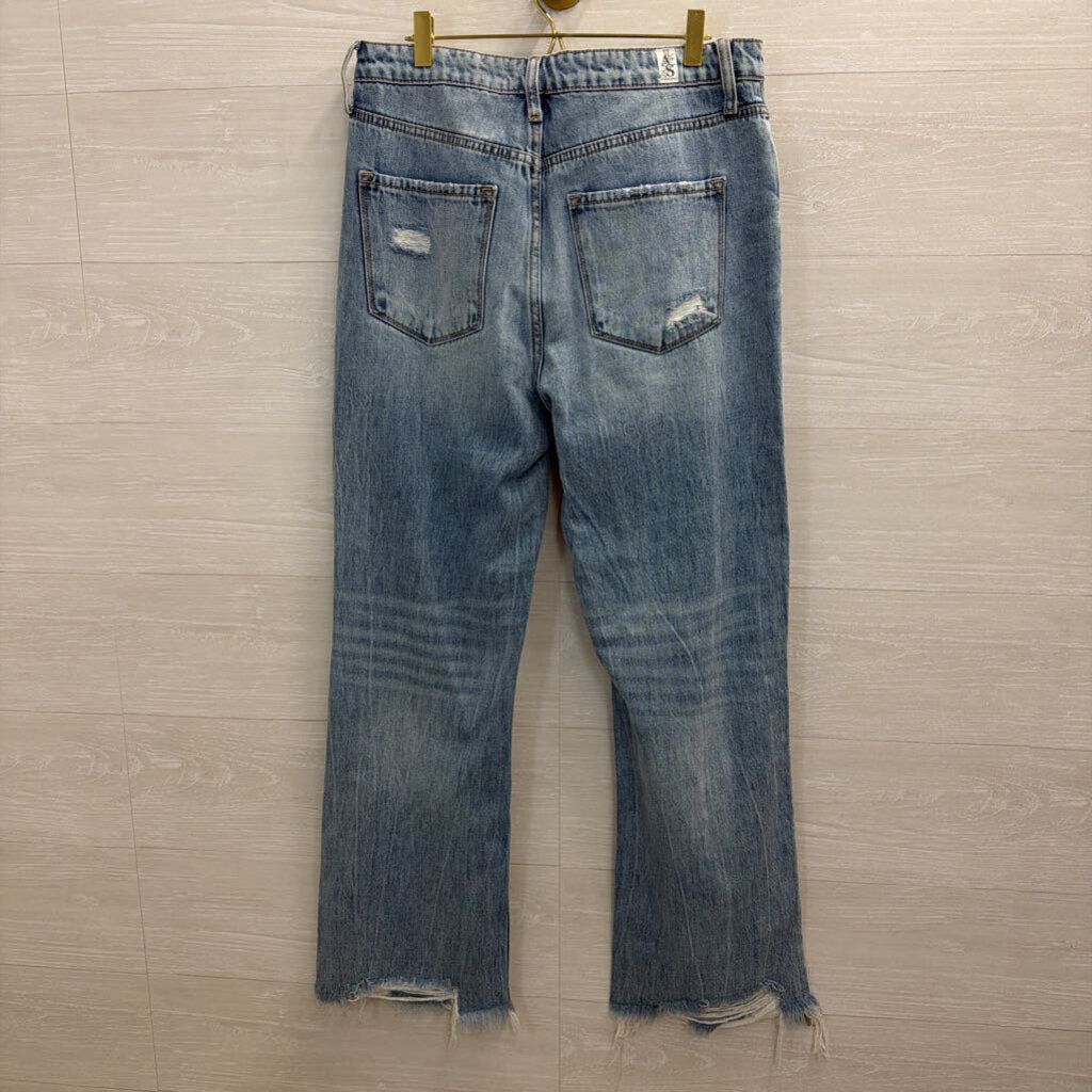 Altar'd State Light Wash Wide Leg Distressed Jeans 30