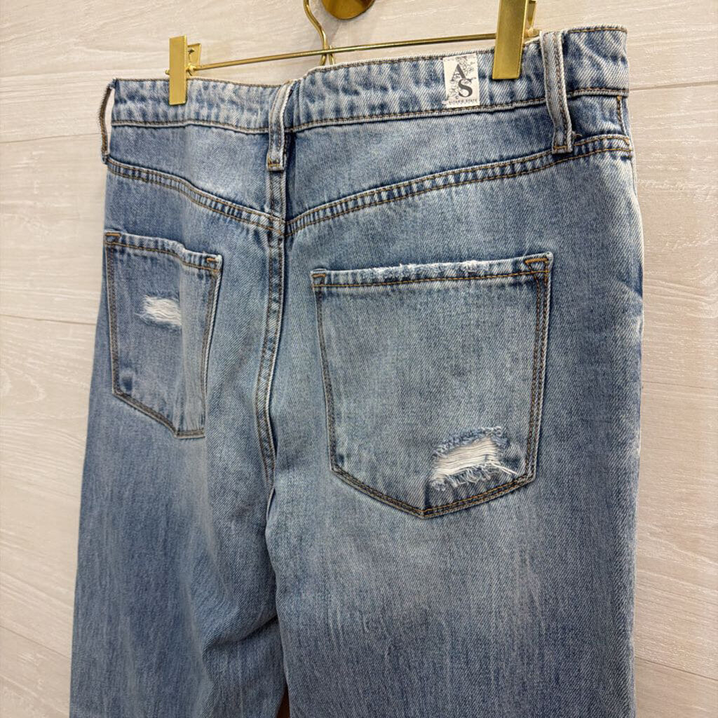Altar'd State Light Wash Wide Leg Distressed Jeans 30