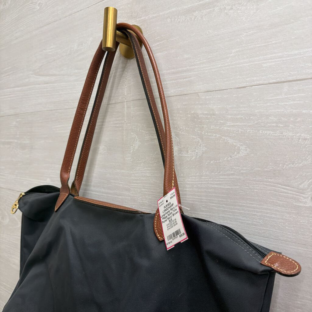 Longchamp Navy Le Pilage Nylon Tote Purse