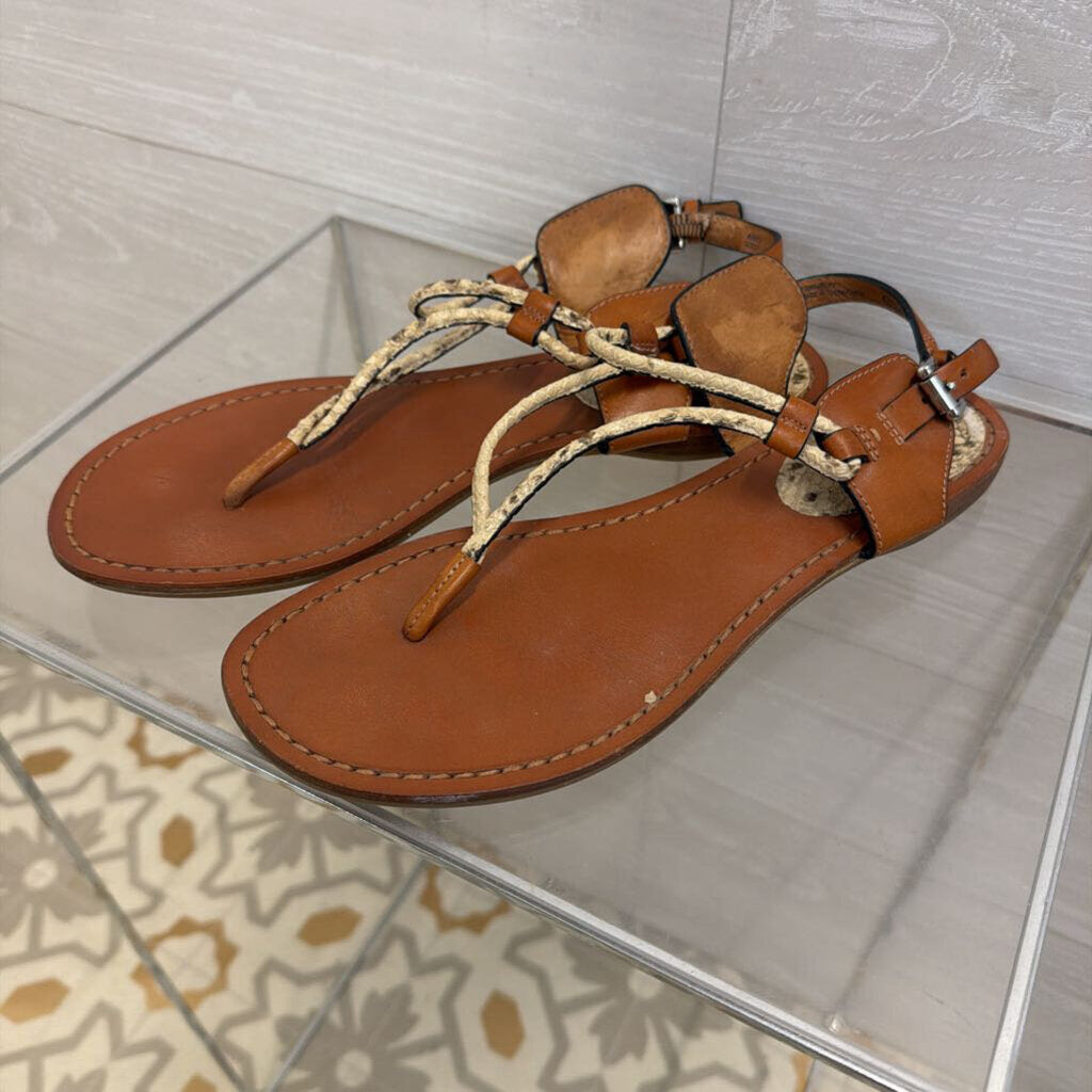 Coach Brown Leather Casual Thong Sandals 9