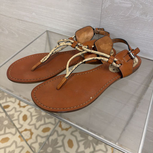Coach Brown Leather Casual Thong Sandals 9