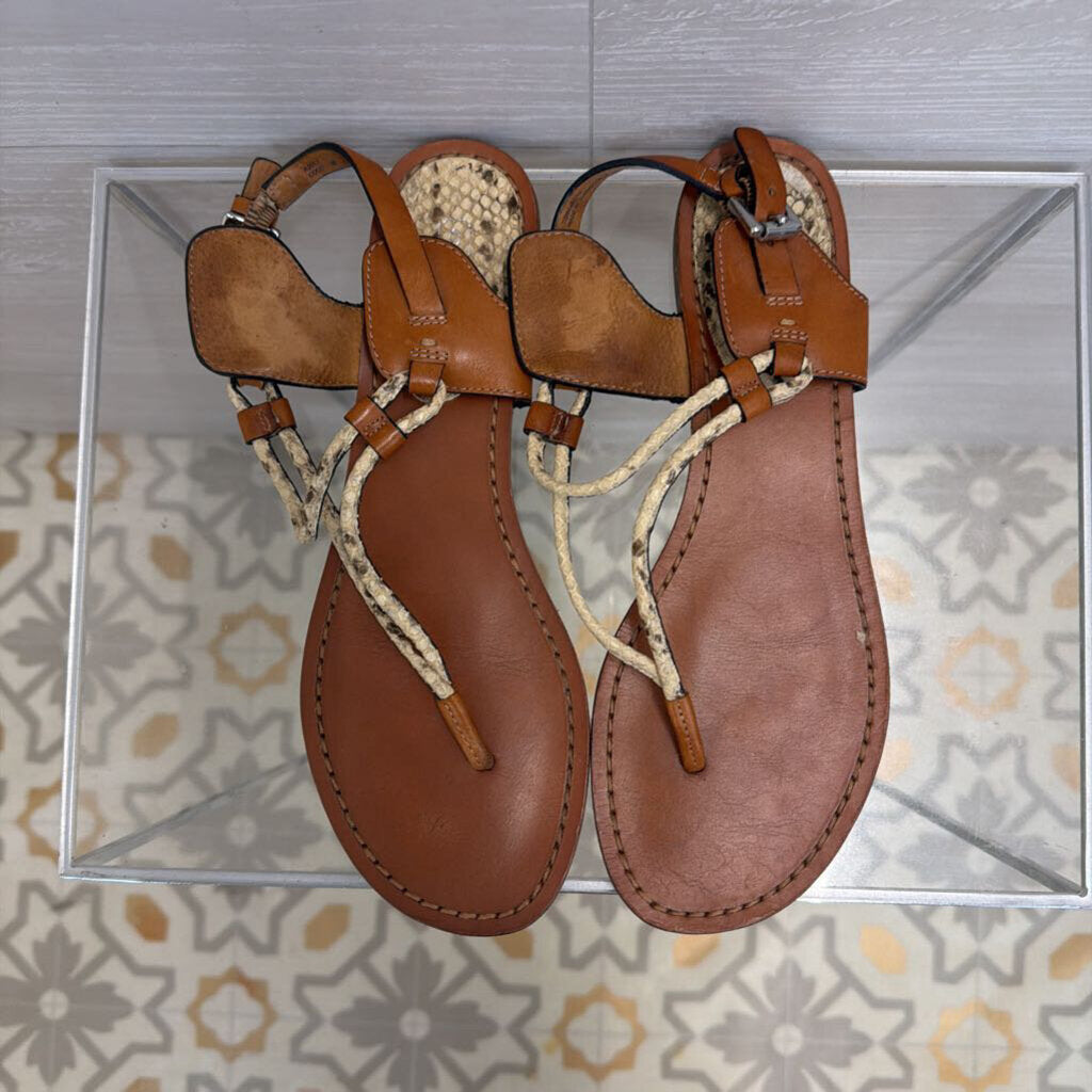 Coach Brown Leather Casual Thong Sandals 9