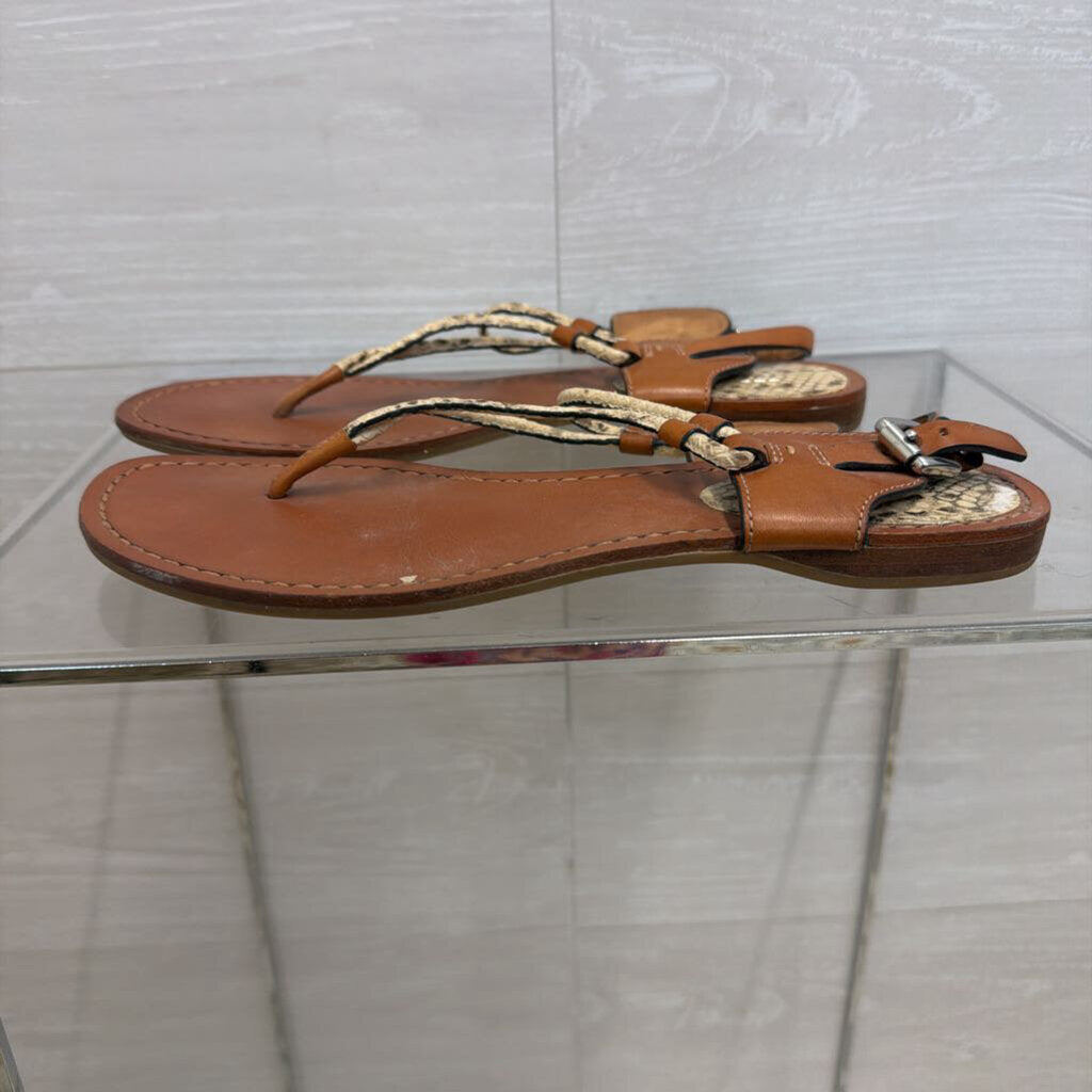 Coach Brown Leather Casual Thong Sandals 9