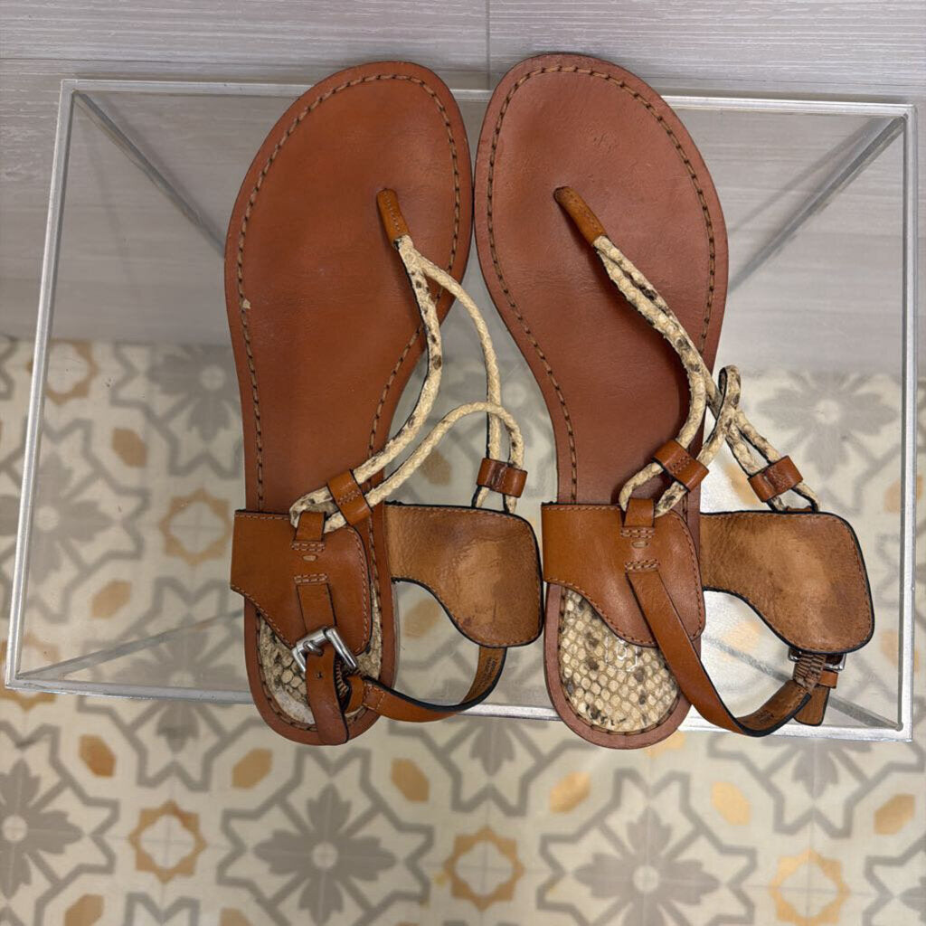 Coach Brown Leather Casual Thong Sandals 9