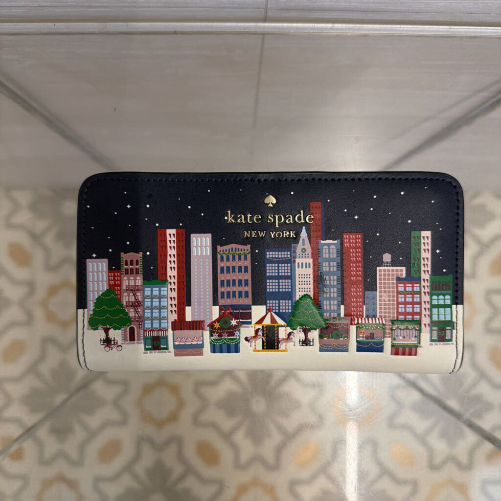 Kate Spade Navy/ Multi Winter Wonders Slim Bifold Wallet