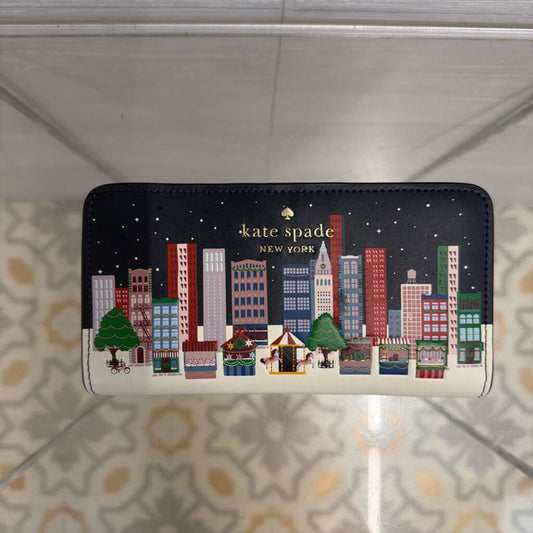 Kate Spade Navy/ Multi Winter Wonders Slim Bifold Wallet