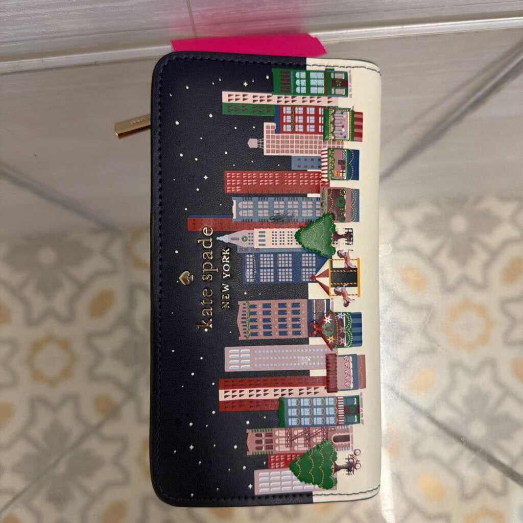 Kate Spade Navy/ Multi Winter Wonders Slim Bifold Wallet