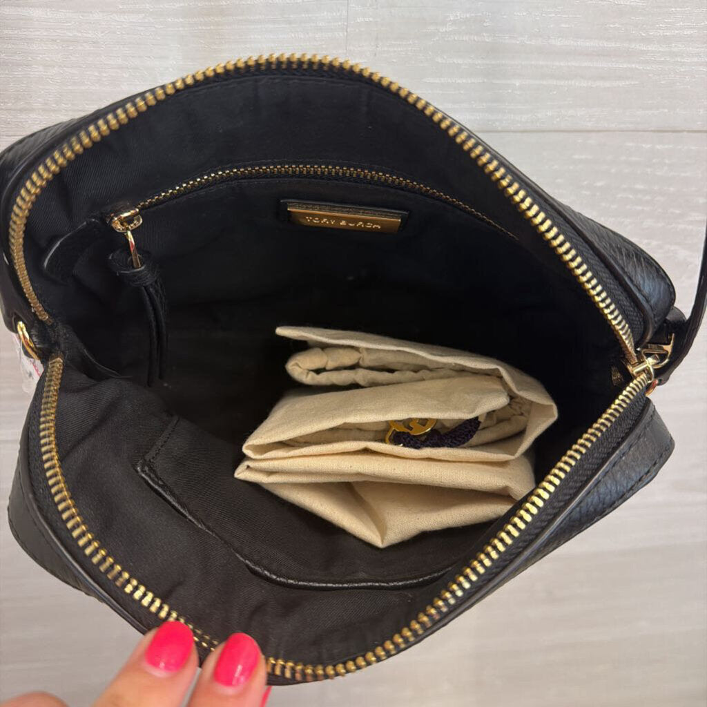 Tory Burch Black Leather Crossbody Purse