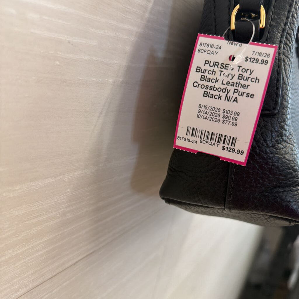 Tory Burch Black Leather Crossbody Purse