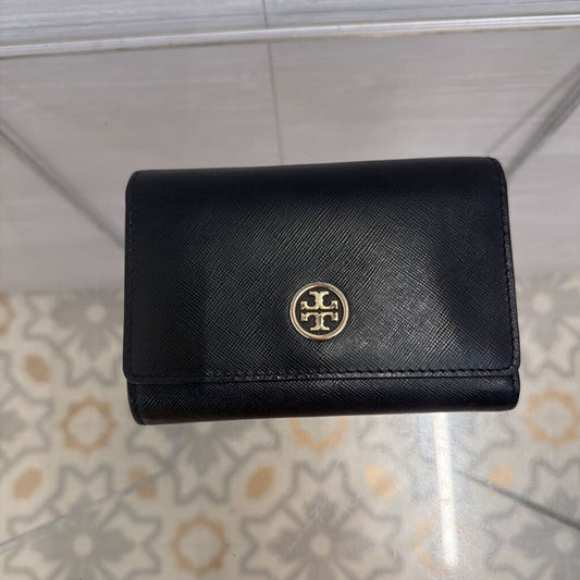 Tory Burch Black Saffiano Leather Robinson Wallet