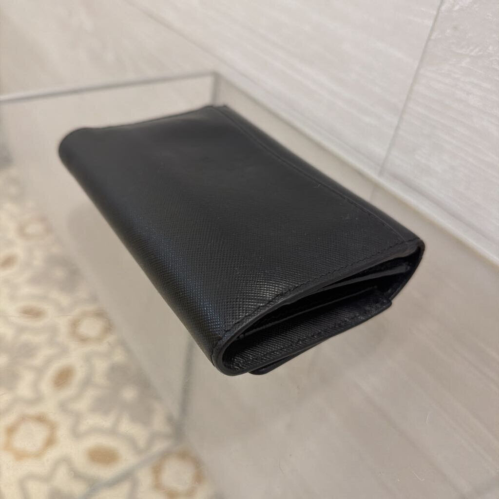 Tory Burch Black Saffiano Leather Robinson Wallet