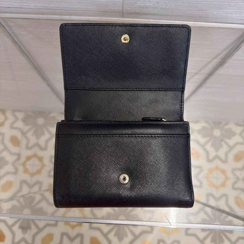 Tory Burch Black Saffiano Leather Robinson Wallet