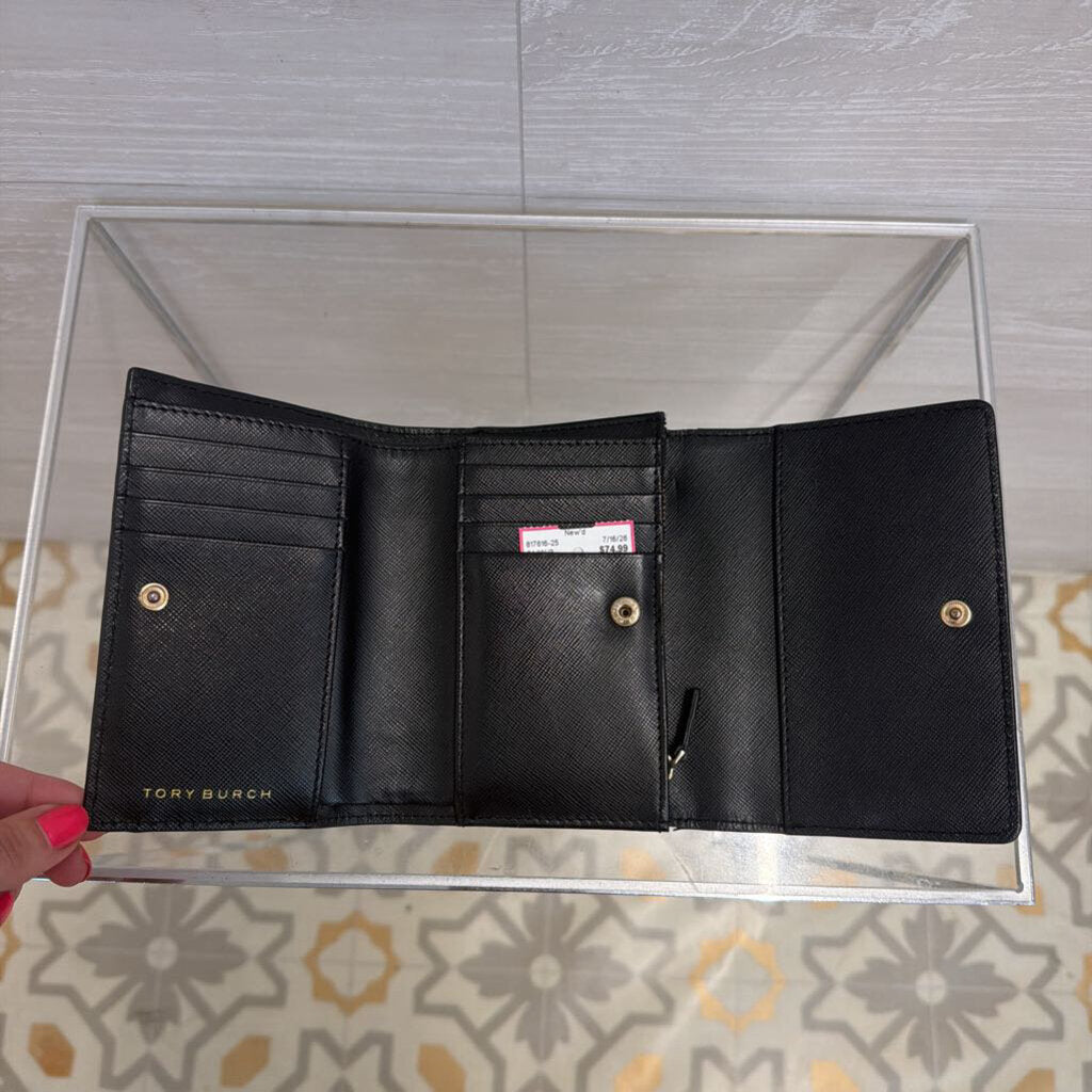 Tory Burch Black Saffiano Leather Robinson Wallet