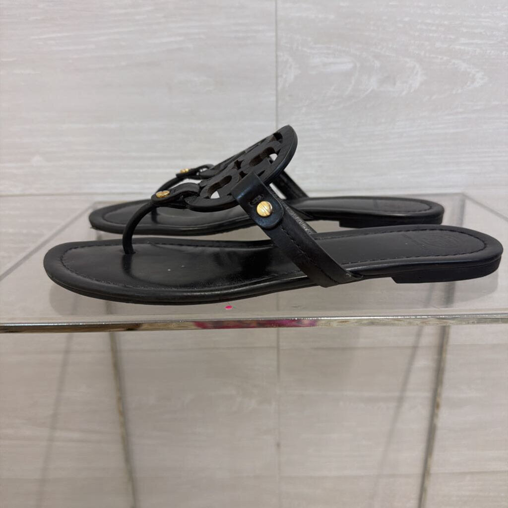 Tory Burch Black Leather Miller Sandals 9