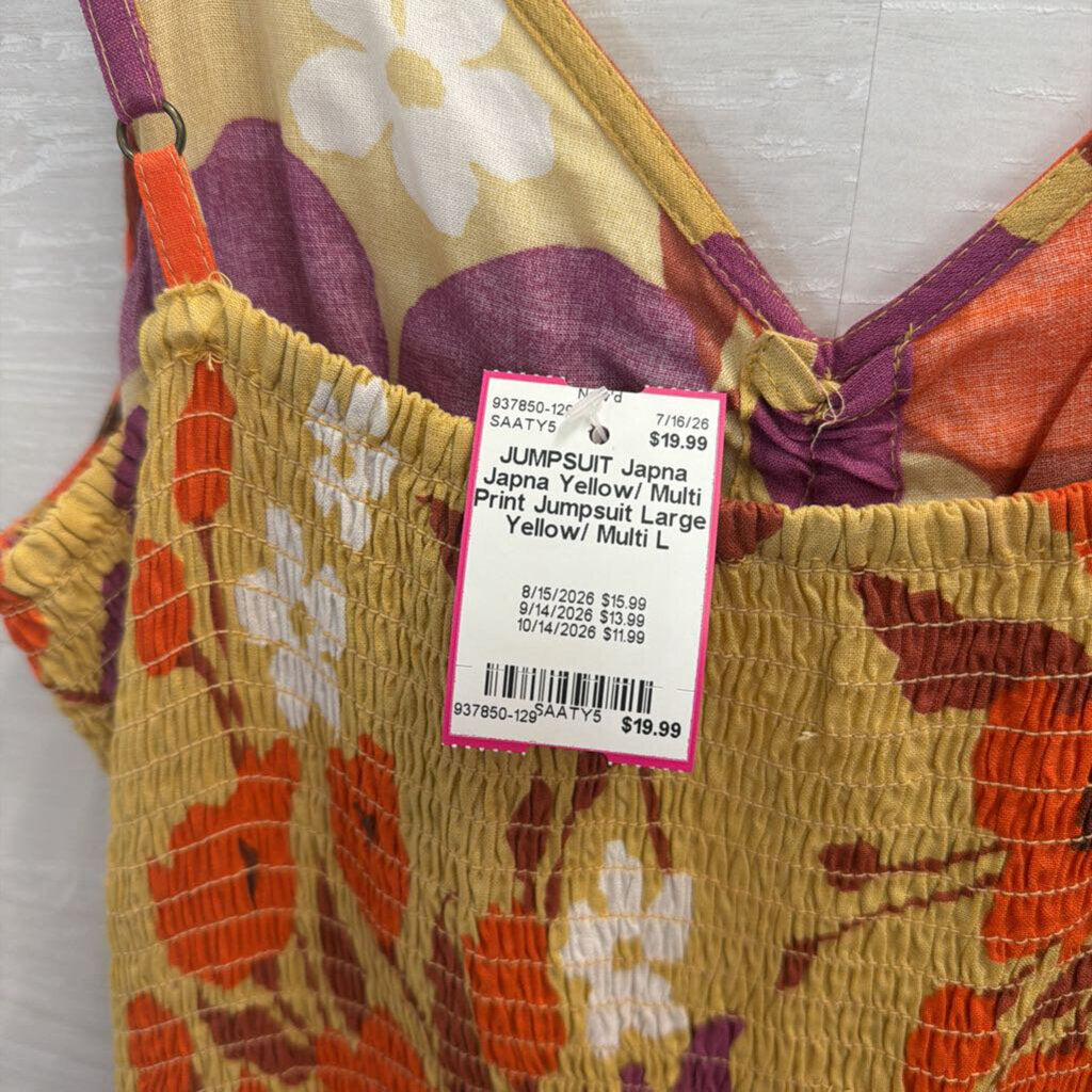 Japna Yellow/ Multi Print Jumpsuit Large