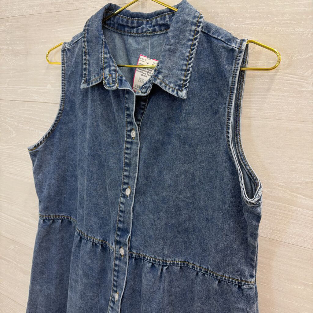 Medium Wash Sleeveless Button Front Dress Medium