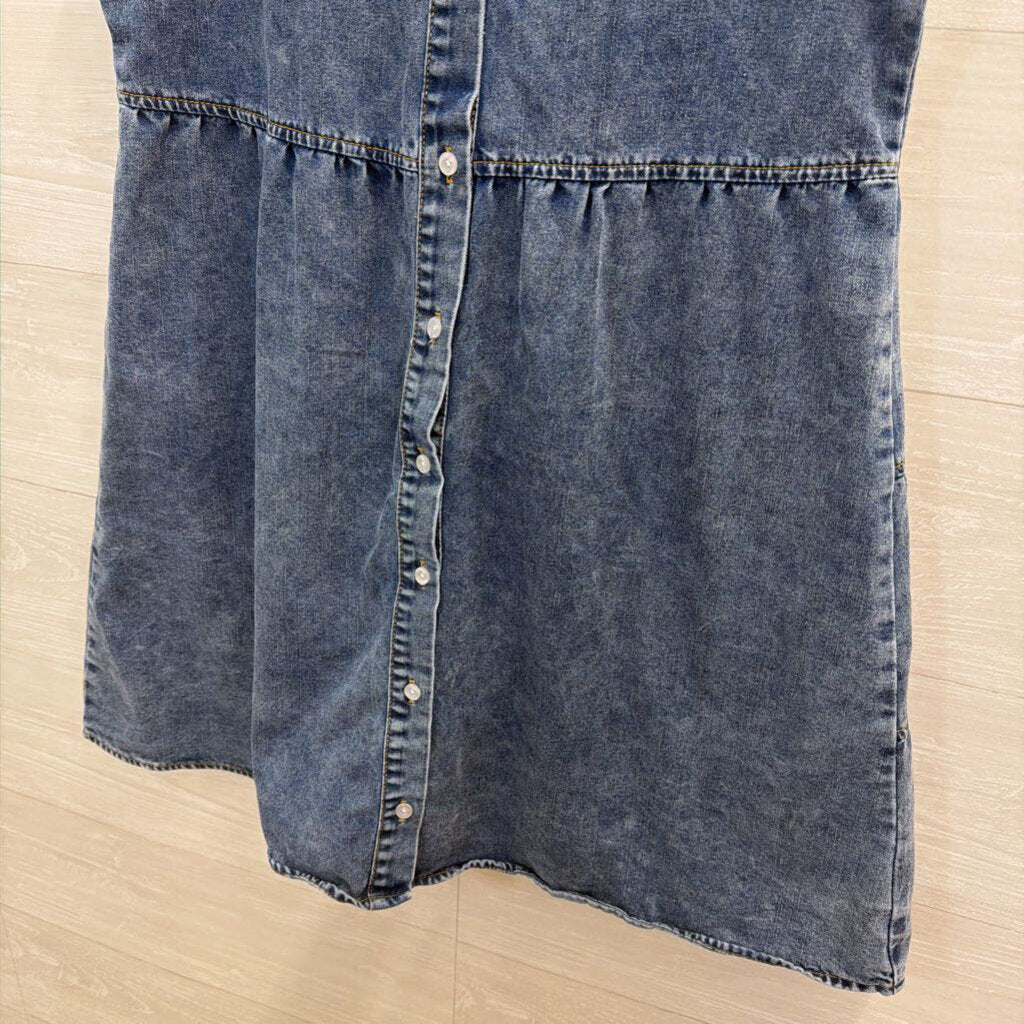 Medium Wash Sleeveless Button Front Dress Medium