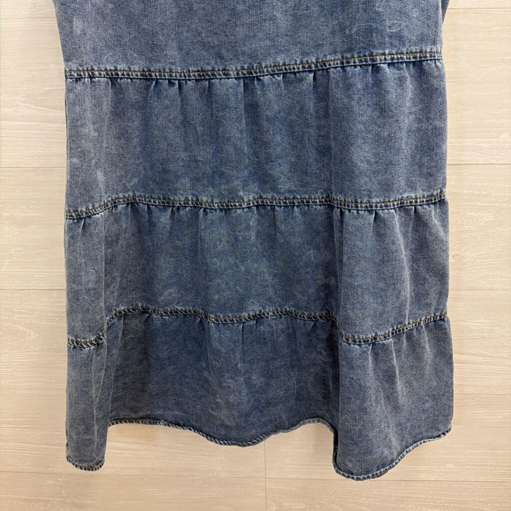 Medium Wash Sleeveless Button Front Dress Medium