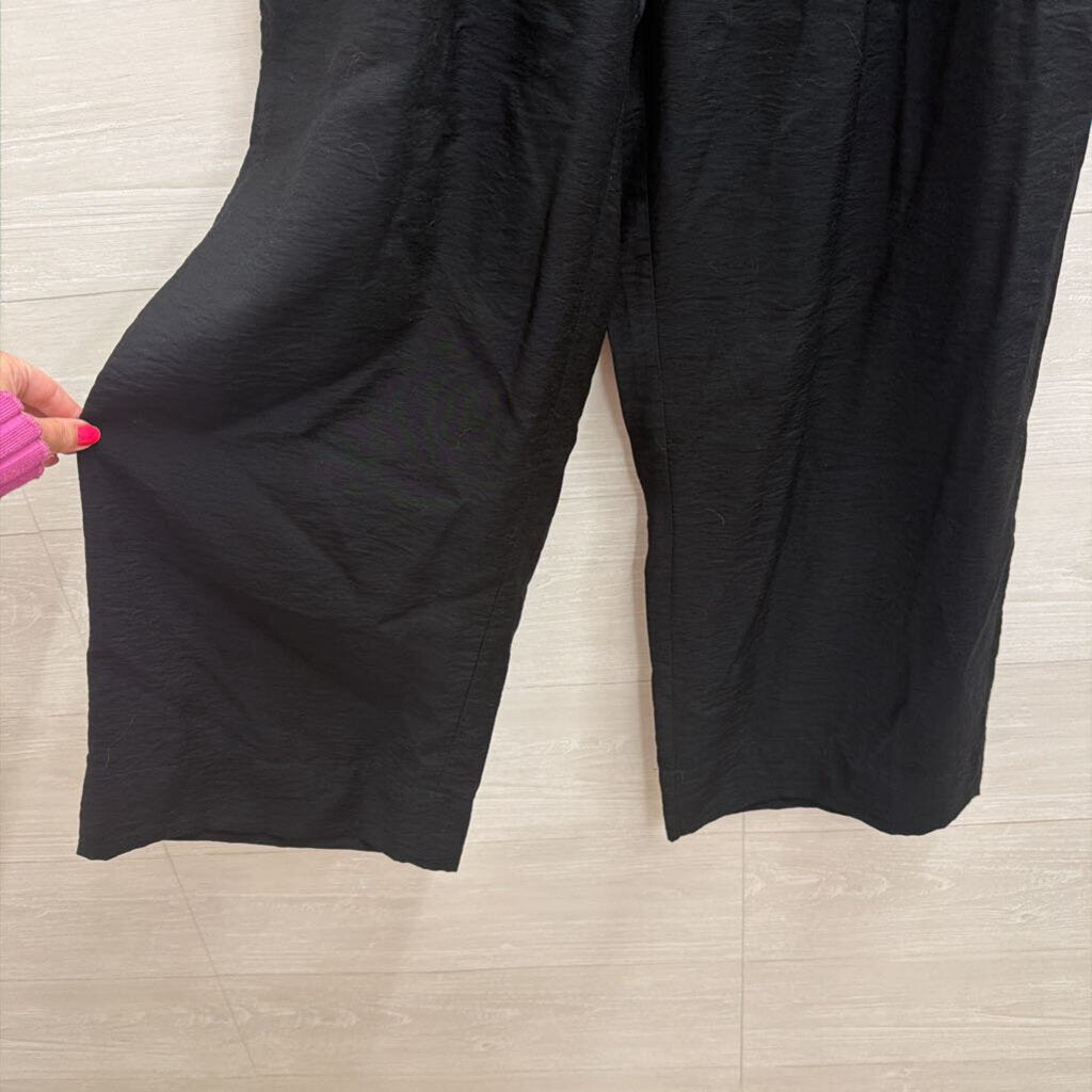 Black Wide Leg Pull On Pants Medium