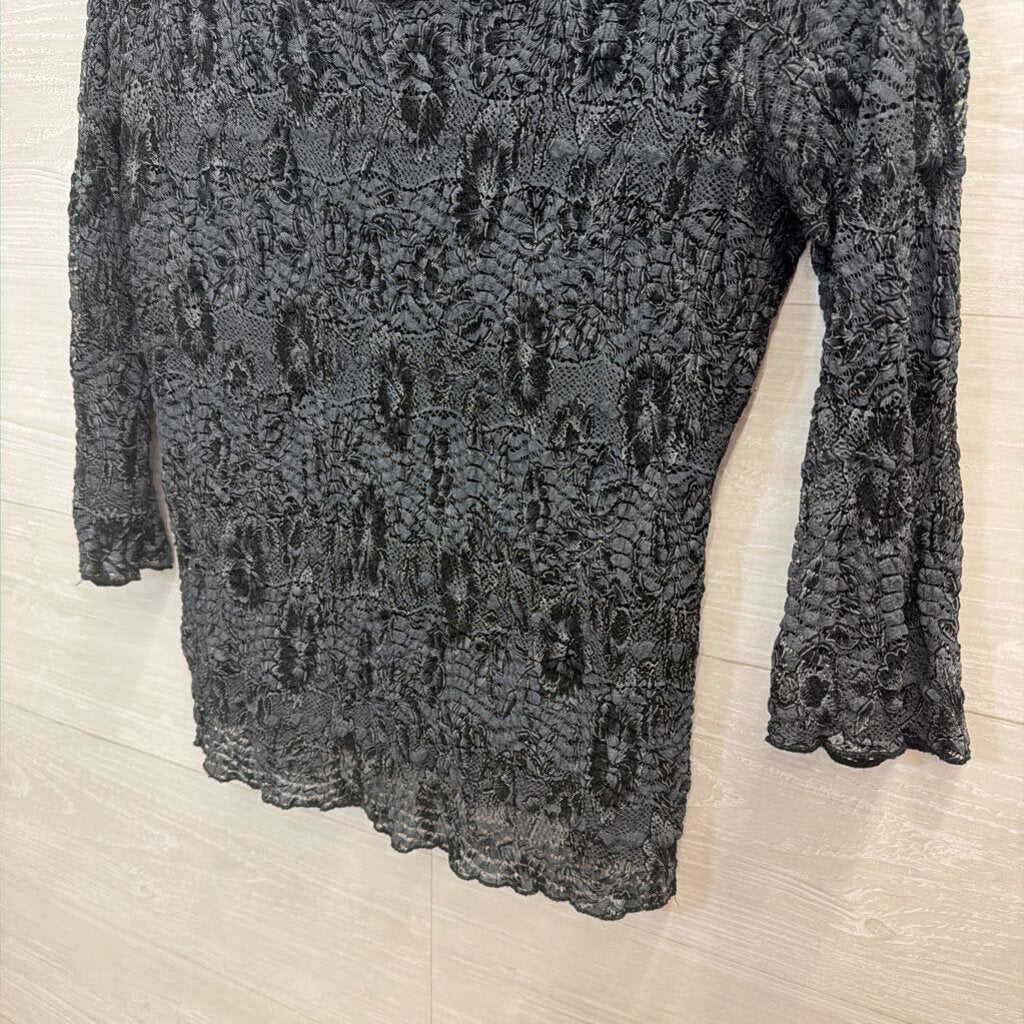 Jaipur Grey Lace Long Sleeve Top Small